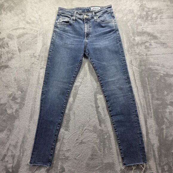 AG Adriano Goldschmied Jeans Womens 27R Farrah Skinny Ankle High Rise Frayed Hem - Picture 1 of 11